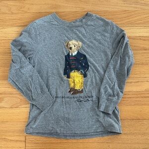 Polo by Ralph Lauren Kids Gray Bear Long Sleeve Tee
